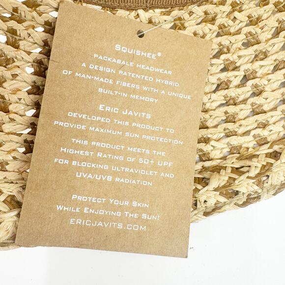 Eric Javits Squishee Mita Sun Hat in Peanut Tan One Size NWT - Picture 8 of 10